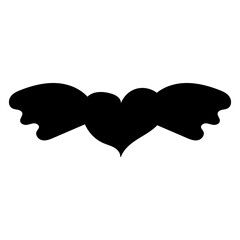 heart wings flying pink blue love icon