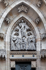 Fototapeta na wymiar Detail of a side door of Saint Vitus cathedral in Prague, Czech Republic