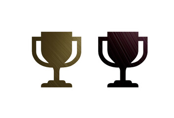 trophy icon symbol red and gold