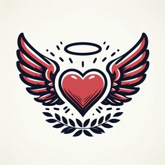 Fototapeta premium heart with wings