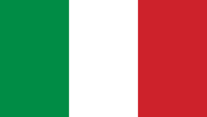 The national flag of Italy with the correct official colours which is a tricolour of three vertical stripes of green, white and red, stock illustration image - obrazy, fototapety, plakaty