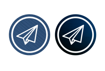 Airplane paper icon symbol blue