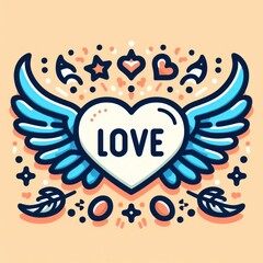 Fototapeta premium heart with wings