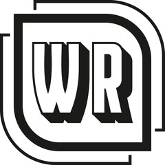 WR letter logo design on white background. WR logo. WR creative initials letter Monogram logo icon concept. WR letter design