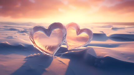 Valentine's Day, love and romance background, background with heart shapes