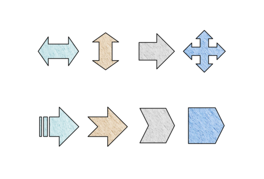  arrow shapes icon symbol multy color.