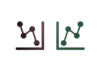 Chart icon symbol brown and green