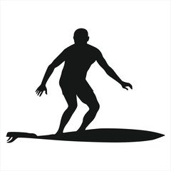 man doing surfing silhouette ,  surfer man illustration
