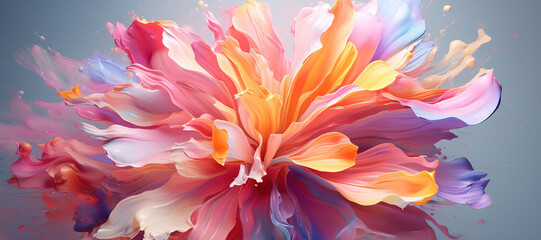 Fototapeta na wymiar colorful flower plants, blossom, watercolor 49