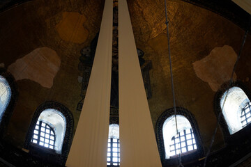 Hagia Sofia Mosque in Istanbul, Turkey - interior christian mosaic detal