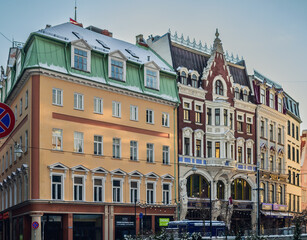 streets of the evening New Year's Eve of Old Riga 15