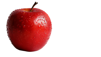 Crisp Red Apple: A whole, crisp red apple isolated on a transparent background (PNG file), great for promoting fresh produce or apple-flavored products.

