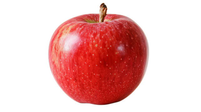 Crisp Red Apple: A whole, crisp red apple isolated on a transparent background (PNG file), great for promoting fresh produce or apple-flavored products.

 - Powered by Adobe