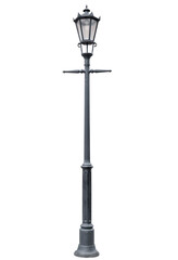 An old street lamppost isolated over white