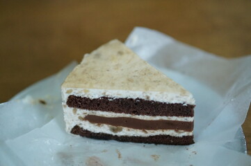 Piece of cake on a plate