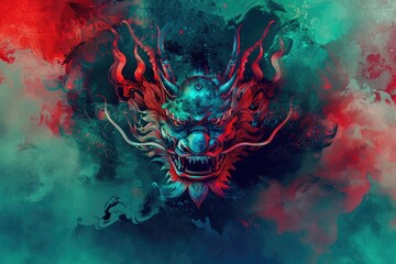 evil demon head on a dark background