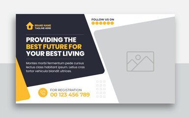 Mortgage service youtube thumbnail and web banner template design
