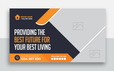 Mortgage service youtube thumbnail and web banner template design