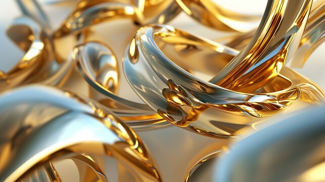 3d Render Abstract Metallic Gold Background