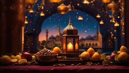 a lantern sitting on top of a table next to a bowl of fruit, arabian night, arabian nights, background artwork, arabian nights inspired, portrait shot, arabian art, middle eastern details, interesting - obrazy, fototapety, plakaty