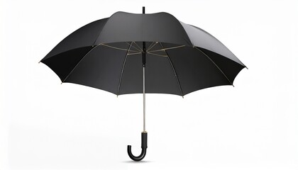 open black umbrella isolated on white clipping path included