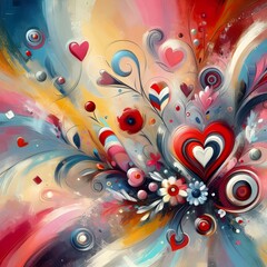 abstract background with hearts