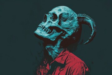evil demon skull on a dark background