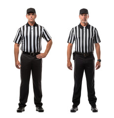 American football referee official full body portrait on isolated background