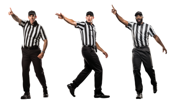 American football referee official with active gesture on isolated background - Powered by Adobe