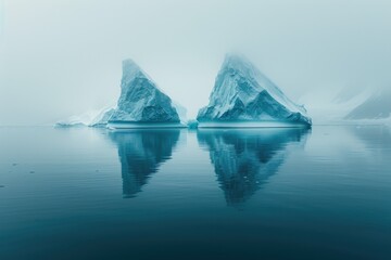 Obraz premium Chilling Abstraction: Icebergs Sculpting the Sea