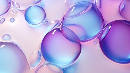 violet and blue bubbles on a pink background - obrazy, fototapety, plakaty