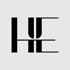 Initial Letter HE Logo Design Creative Elegant Style