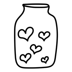 bottle heart lamp love valentines day icon