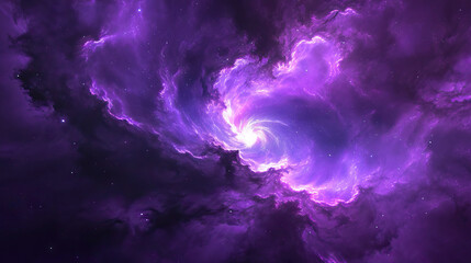 Violet Vortex: A Deep Purple Background with Ethereal Nebulae and Cosmic Whirls