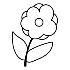 flowers garden warm beautiful vector icon line