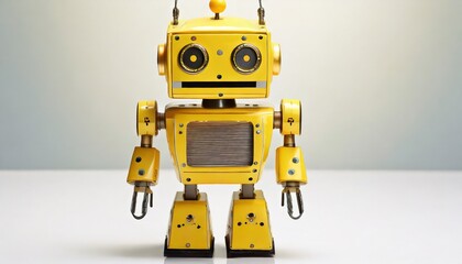 yellow vintage robot toy