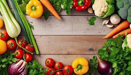 fresh vegetables in world vegan day vegetables background with copy space