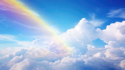 clouds sky rainbow background illustration colors vibrant, nature beauty, celestial ethereal clouds sky rainbow background