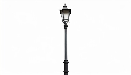 photo of street lamppost isolated over white background