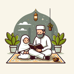 illustration of a person with a book