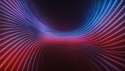 Fototapeta na wymiar 3d render abstract futuristic neon background rounded red blue lines glowing in the dark ultraviolet spectrum cyber space minimalist wallpaper