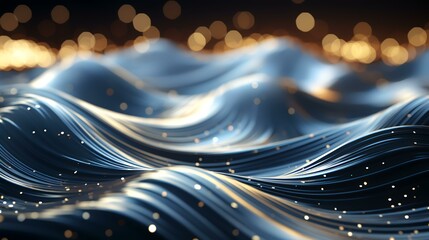 Silver Wavy Background - Close-up Image of Silver Elegance