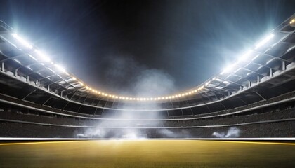 bright stadium arena lights and smoke