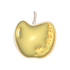 Apple illustration on pink background 3d style. Fruit 3d illustration icon isolated