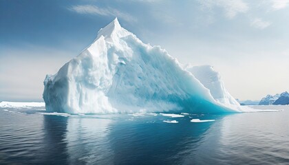 large ice berg melting in ocean as climate change concept generative ai