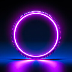 beautiful purple neon ring with glow generated by AI	