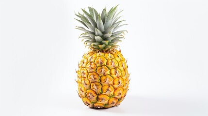 organic mini pineapple .Whole fresh pineapple fruit on white background,
