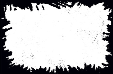 black and white grunge frame, a white paint splatter on a black frame background, a white square with a black border, rectangular frame black frame copy space banner distressed background grunge 