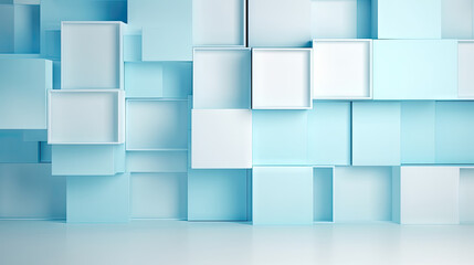 Abstract blue cubes background - A digital design featuring a backdrop of blue geometric cubes. Suitable for technology, business, and futuristic themed projects. Ideal for web banners, presentations,