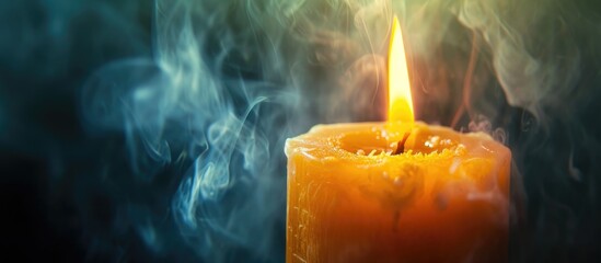 Candle of anticipation - flickering flame. - obrazy, fototapety, plakaty